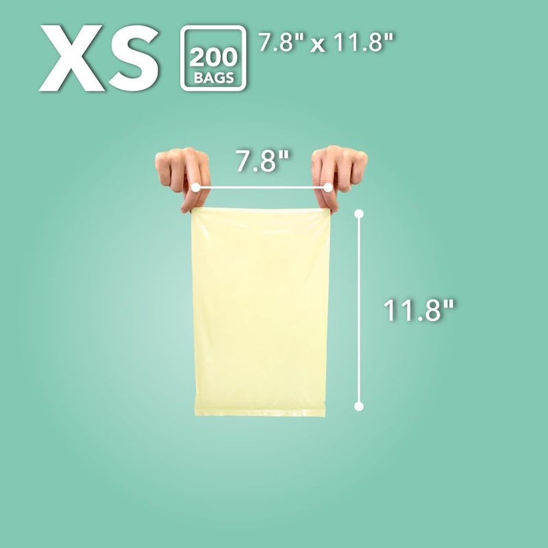 BOS , Odor-Sealing Dirty Diaper Trash Bags - Disposable Bags - Scent & Smell Free, 200Bags, (Color: Cream Yellow) (Pack of 1) - Image 4